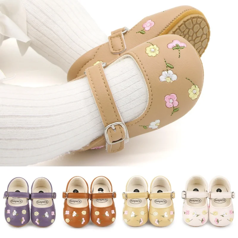 Baby Clothing Embroidery - Baby Girls Mary Jane Flats PU