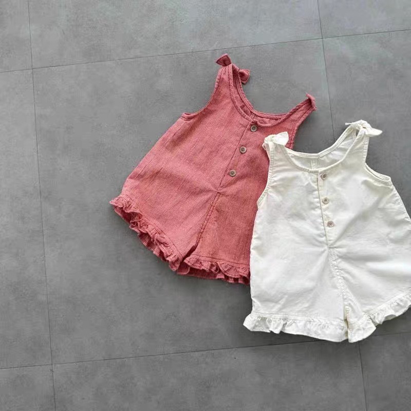 Baby Clothing 1 Year Old - HY2831 Girls Summer Romper with Bib