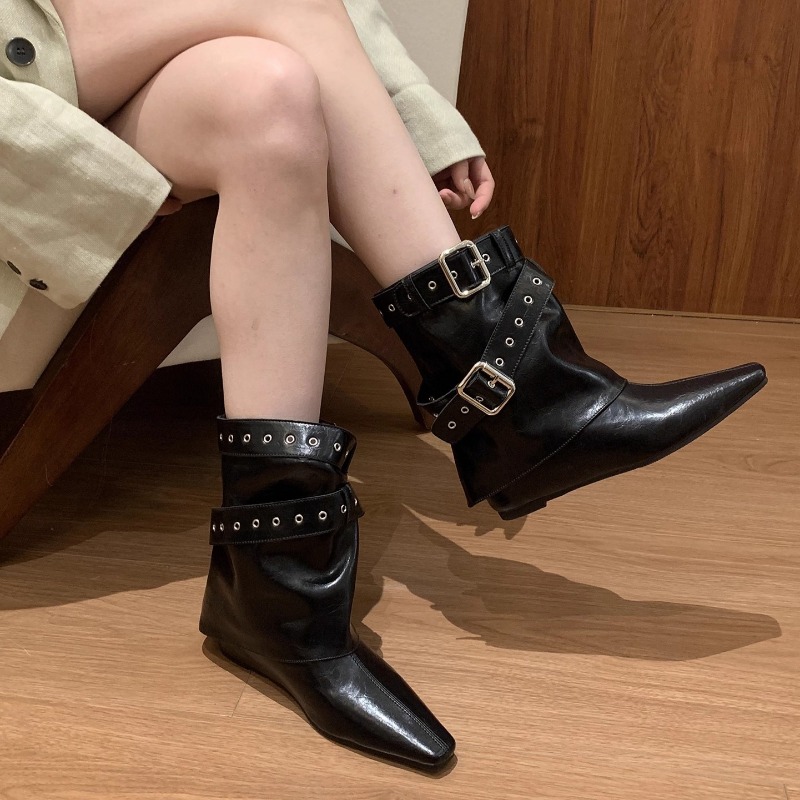 Belt Buckle Sleeve Low Heel Bo - огляд і ціна Soft Sole Booties